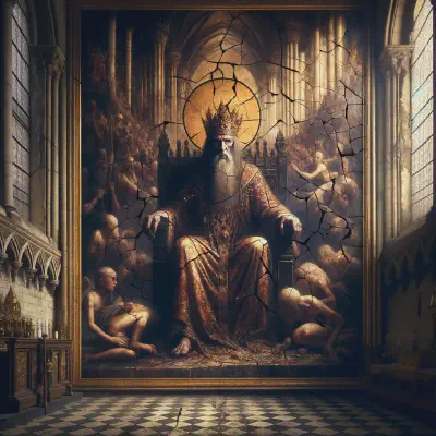 Oil painting of the tyrant Herod on his throne in his final days
