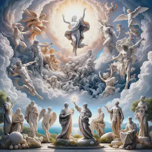 A marble statue illustrating the heavens declaring God&rsquo;s glory as mentioned in the Psalms.