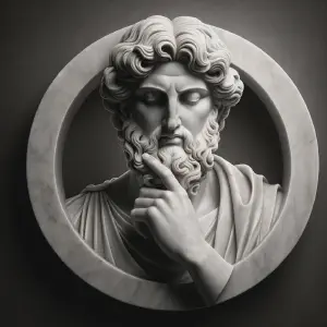 Classical Greek statue representing the Wisdom of Solomon with a wise and serene figure.