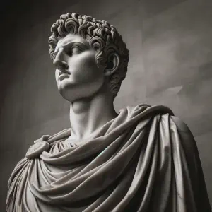 Ancient Roman marble statue of a vigilant figure, representing readiness and mindfulness.