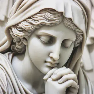 Ancient Greek marble statue of a Jewish mother in prayer from the story of 2 Maccabees